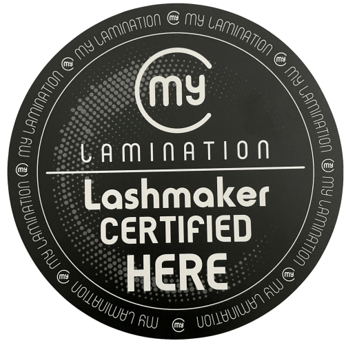 Stikers vitrine institut marque My Lamination lashmaker