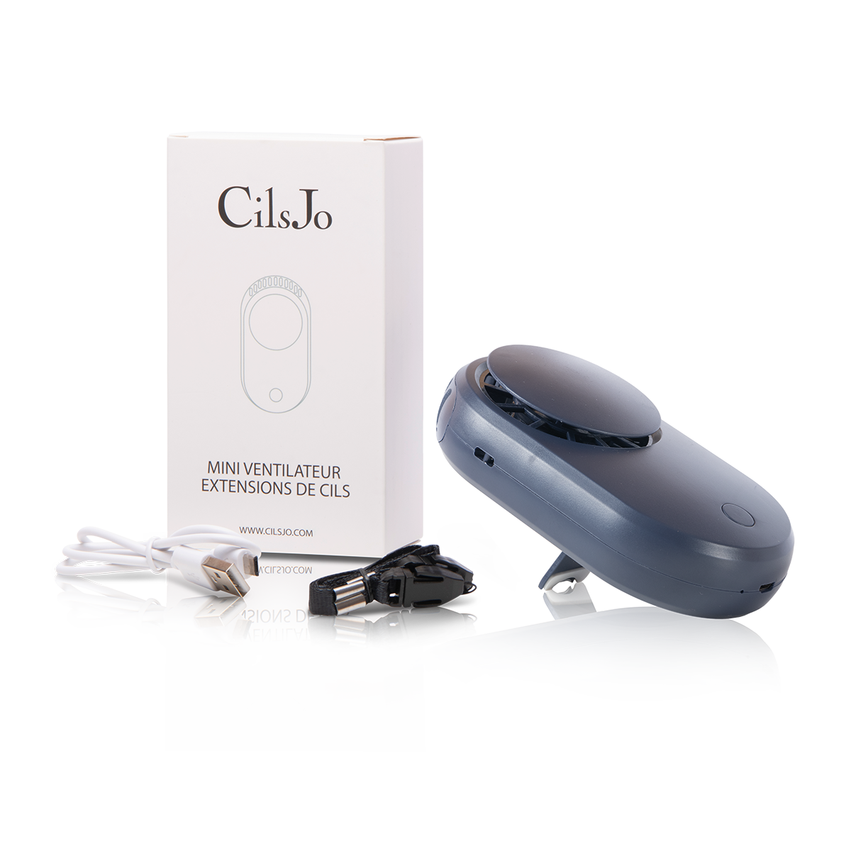 Mini ventilateur cils bleu marine