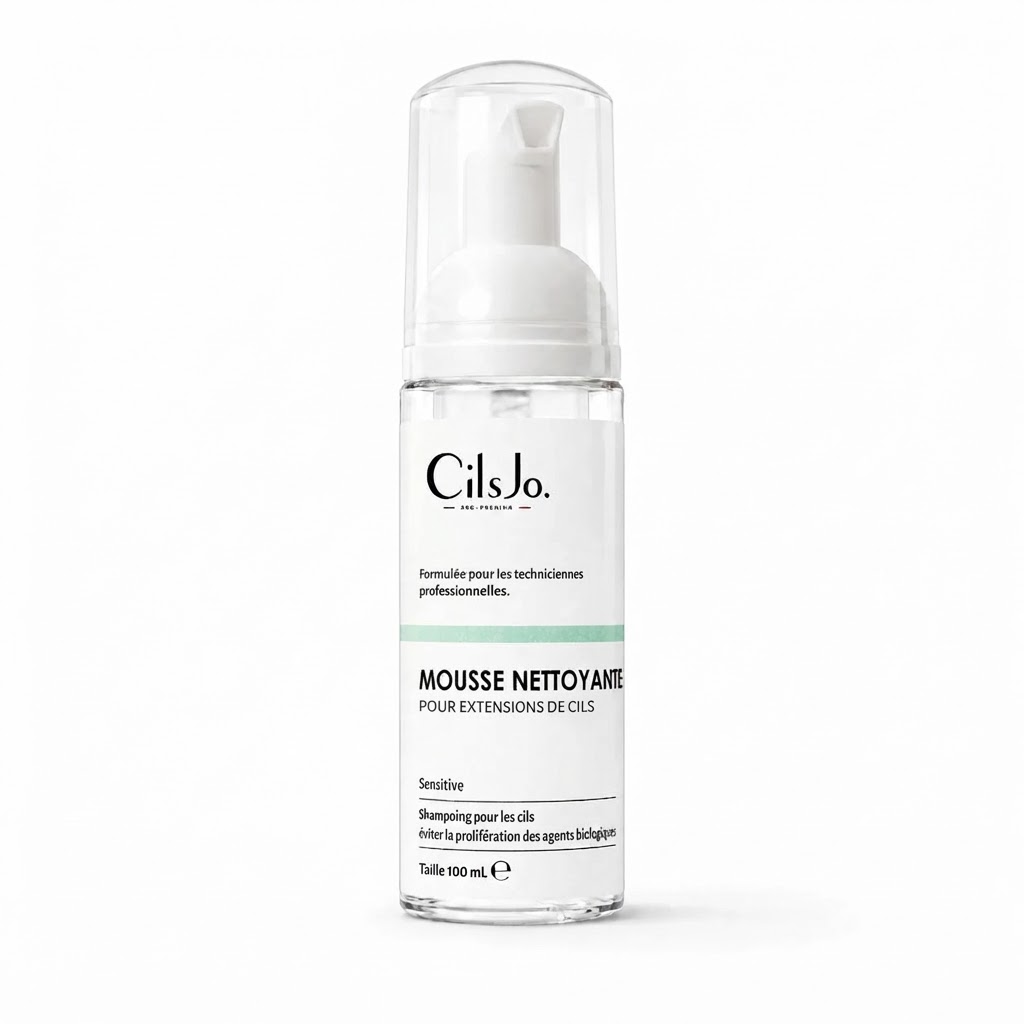 Mousse nettoyante extensions de cils